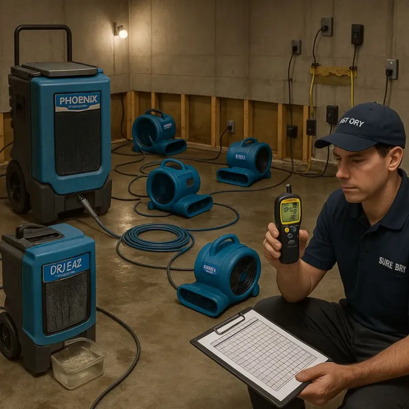 Structural Drying and Dehumidification process in Rosendale, WI